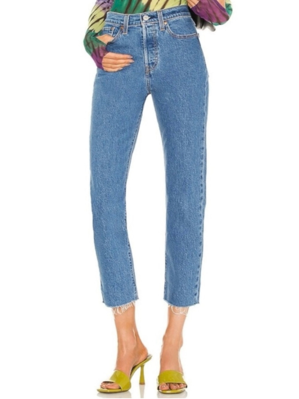Levi’s Wedgie Straight Ankle Jeans in Jazz Wave Size 27 High Waist Revolve